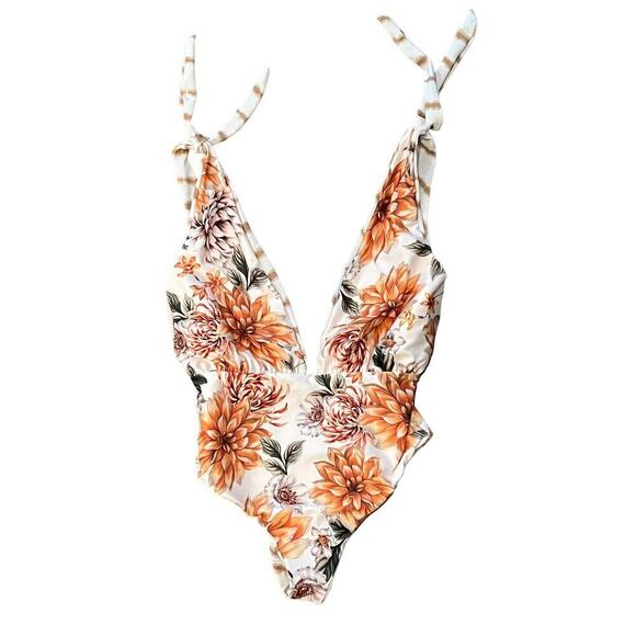 Maaji Ocena Waves Faena Reversible Plunge One-Piece Size Medium - Picture 4 of 7